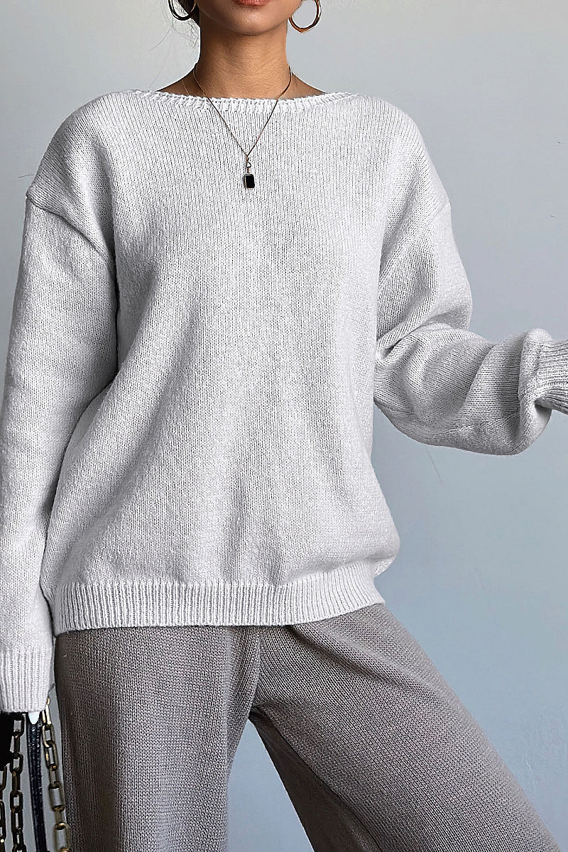 French Style Sweet Bowknot Loose Long Sleeve Sweater