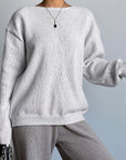 French Style Sweet Bowknot Loose Long Sleeve Sweater