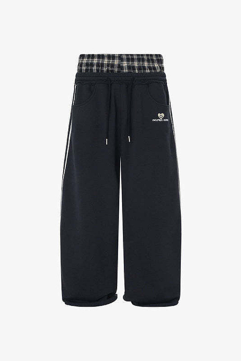 Retro Striped Embroidered Sports Pants for Men and Women