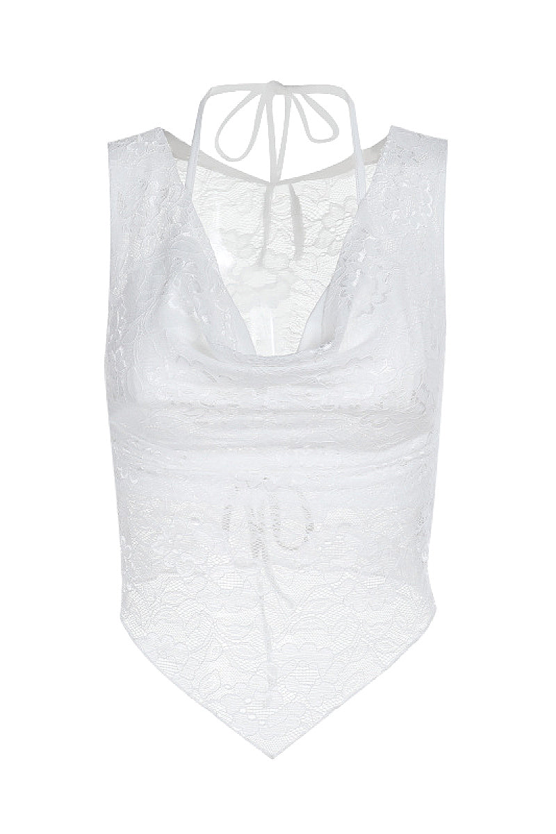 Lace Halter Neck Top for Women