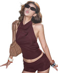 Sexy Backless Halter Top for Street Style