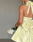 Elegant Spring Halter Neck Floral Dress