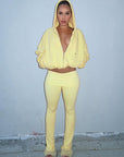 Stylish Solid Color Sweatshirt and Pants Set