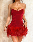 Chic Strapless Mini Dress with Ruffled Hem