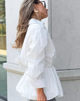 French Style Fashion Patchwork Puff Top for Women
