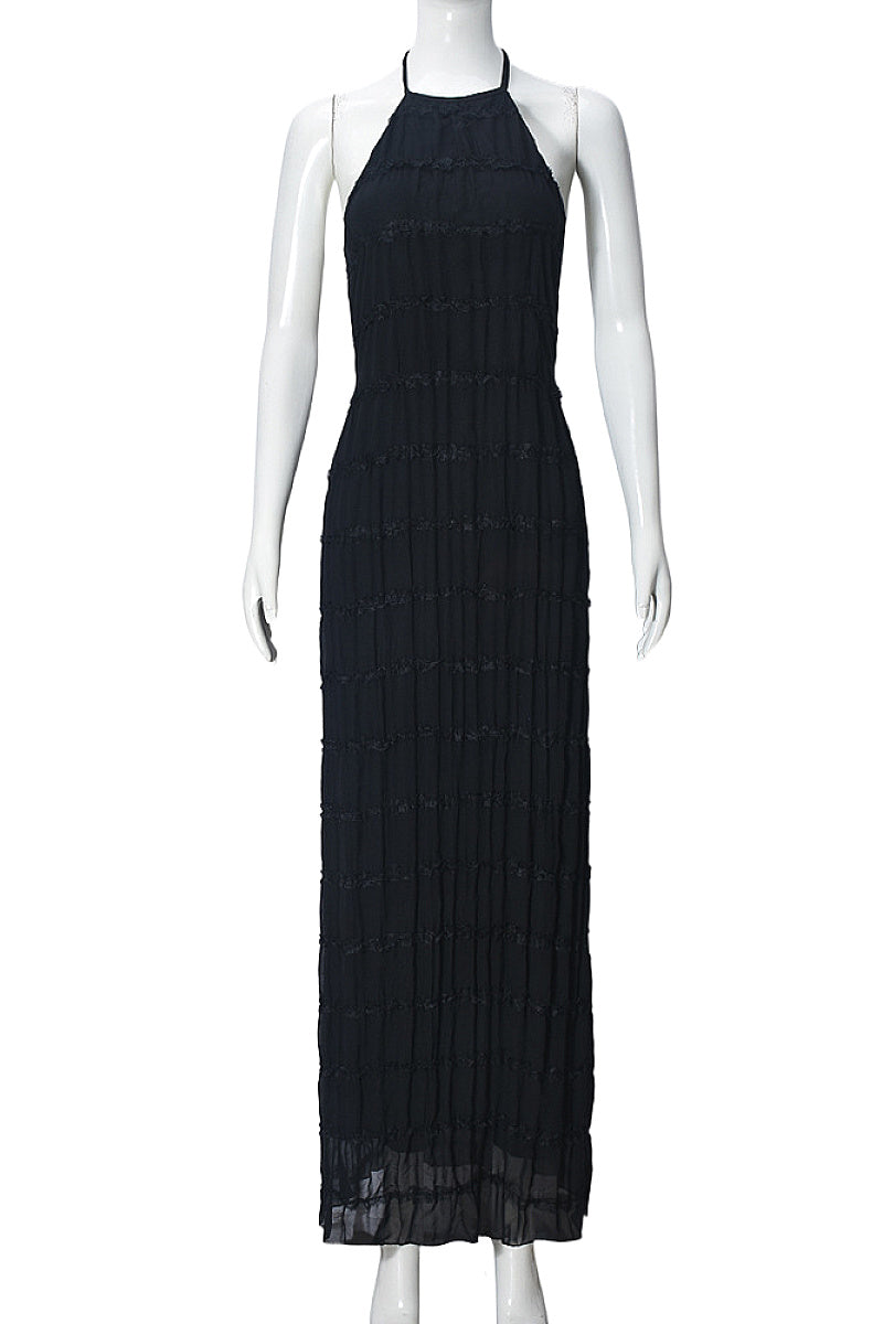 New Women's Backless Ruffled Dress