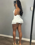 Chic Lace Backless Dress with Tie for Fall