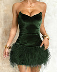 Chic Strapless Mini Dress with Ruffled Hem