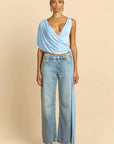 Fashionable Irregular Loose Deep V-Neck Top