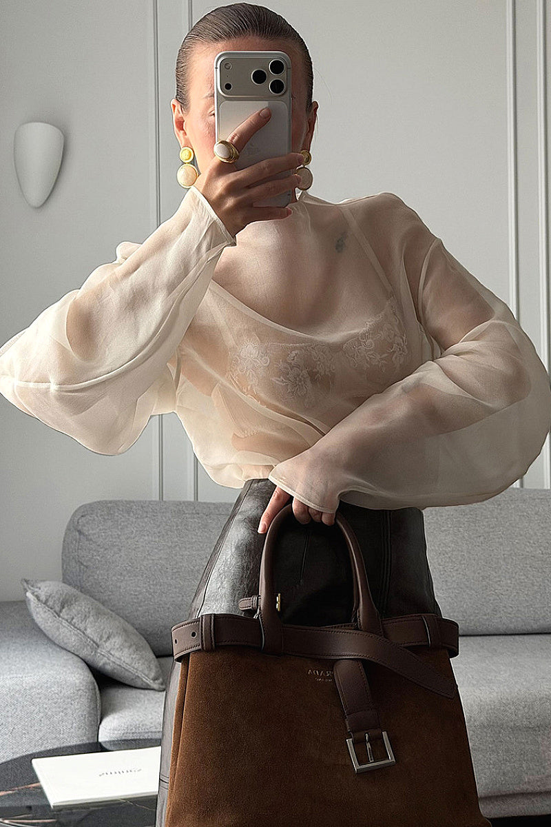 Chic Sheer Long Sleeve Top for Women