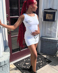 Stylish Sleeveless Heart Letter Bodycon Dress