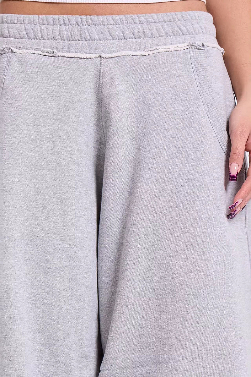 Casual Gray Wide Leg Pants for Women