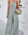 Summer Slimming Strap Jumpsuit with Floral Print
