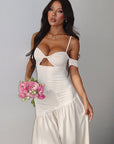 Elegant Off-Shoulder Spliced Dress