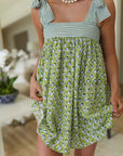 Spring Summer Women's French Vintage Floral Dress