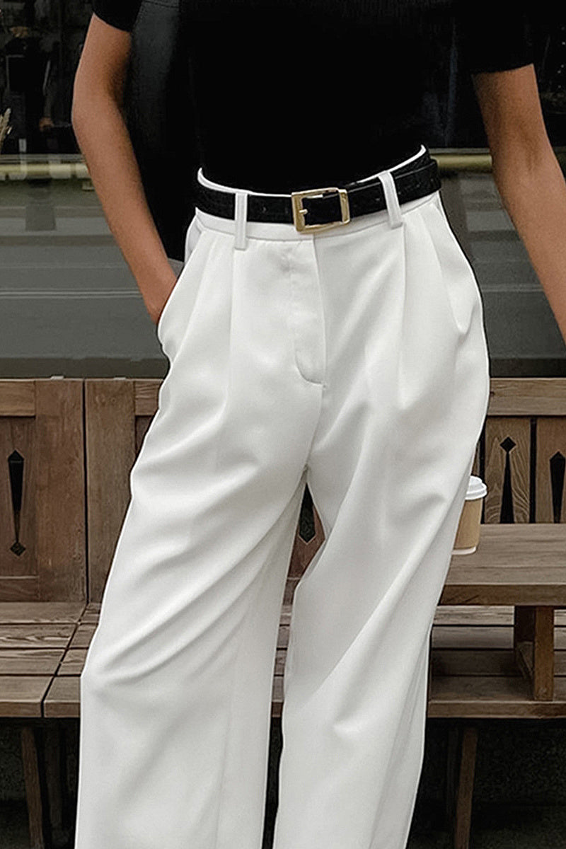 High Waist Straight Leg Pants for Women