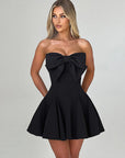 Chic Strapless Bowknot Mini Dress for Women