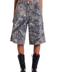 Retro Street Style Camouflage Print Loose Jeans