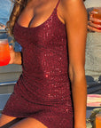 Stylish Sequin Backless Bodycon Dress