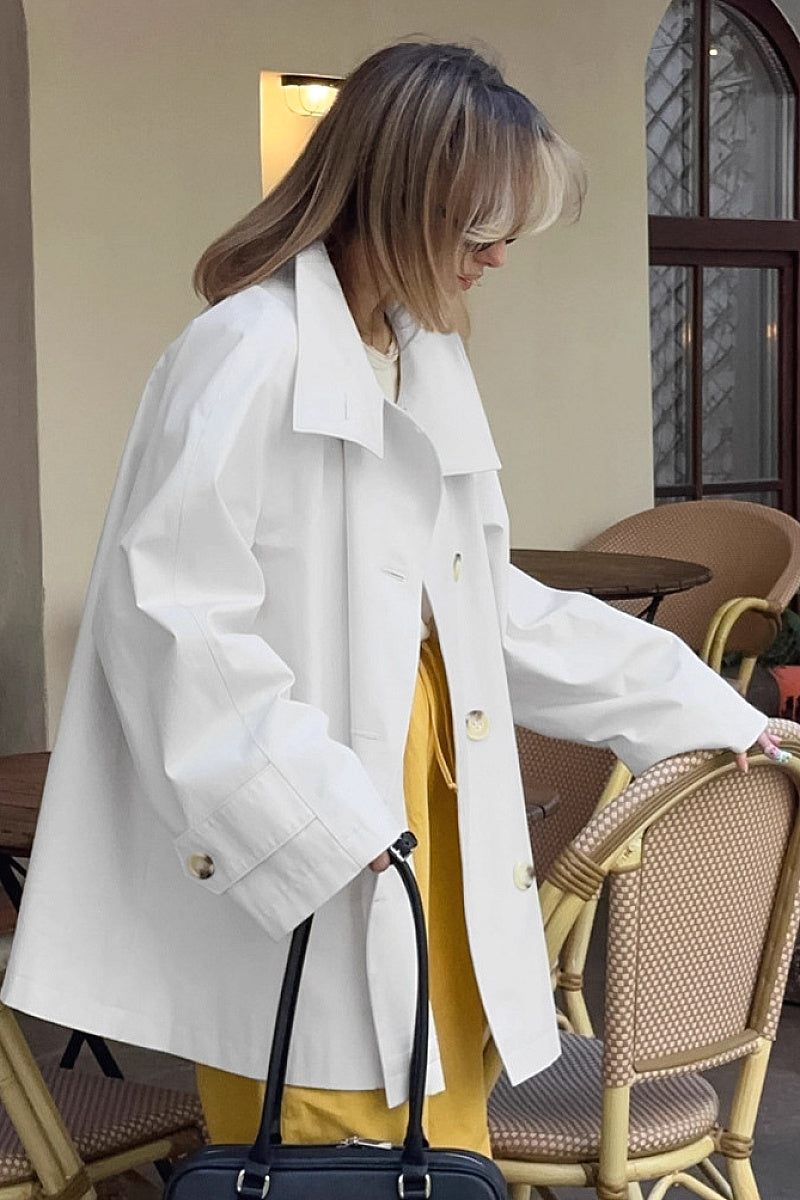 Vintage White Long Coat for Women