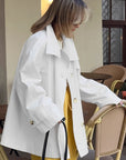 Vintage White Long Coat for Women