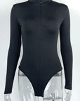 Spring Women's Sexy Slim Fit Zipper Bodysuit