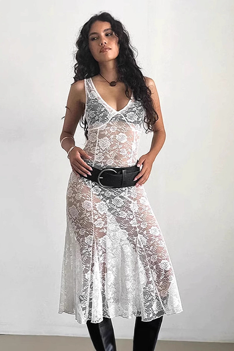 Summer White Lace Dress for Women