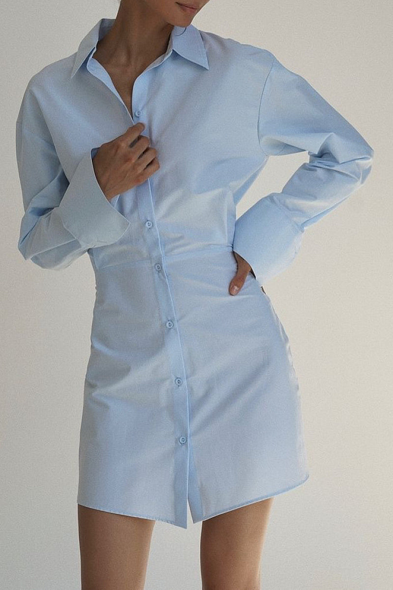 Fashionable Women's Long Sleeve Shirt Dress