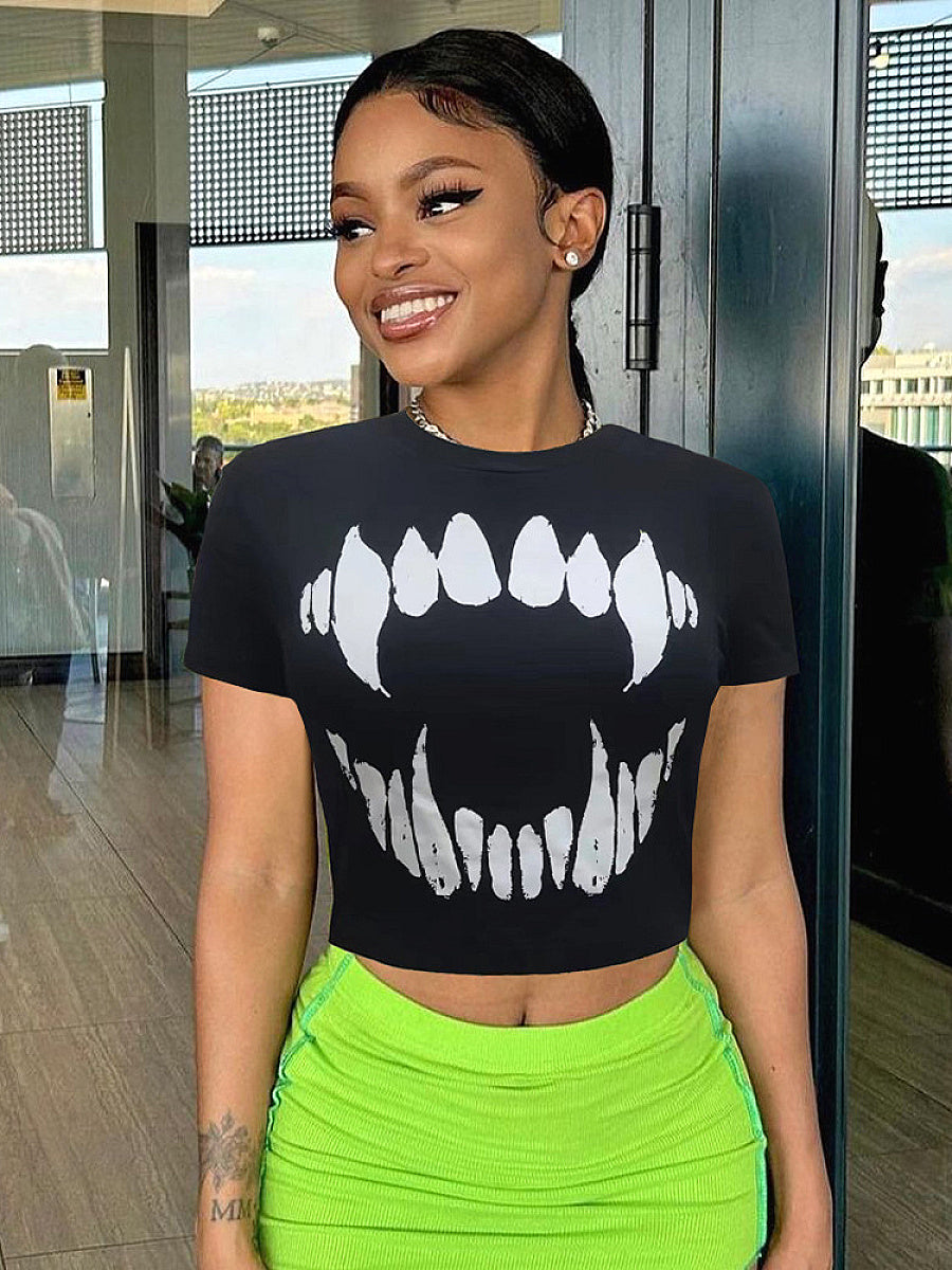 Trendy Women's Short Sleeve Crop Top