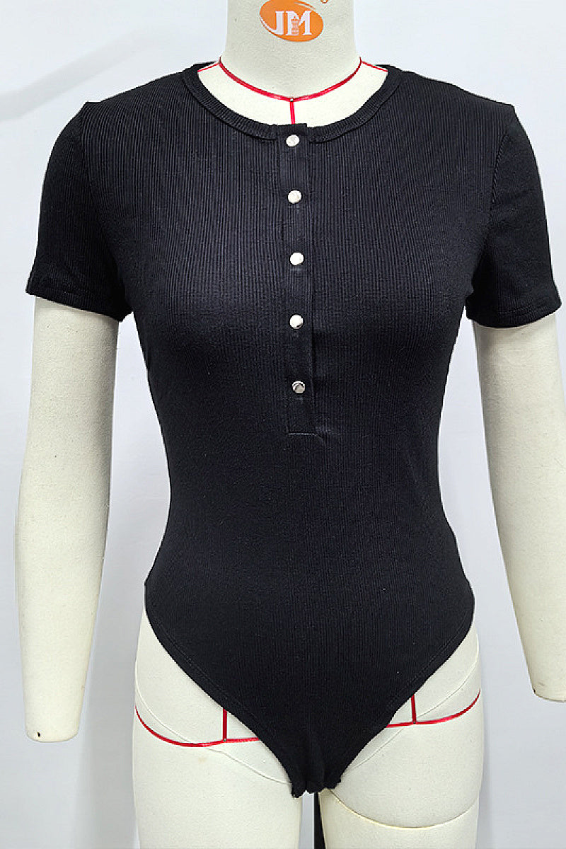 Summer Women's Sexy Slim Fit Short Sleeve Bodysuit