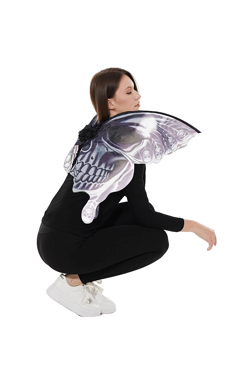 Halloween Butterfly Wings Costume with Skull Print