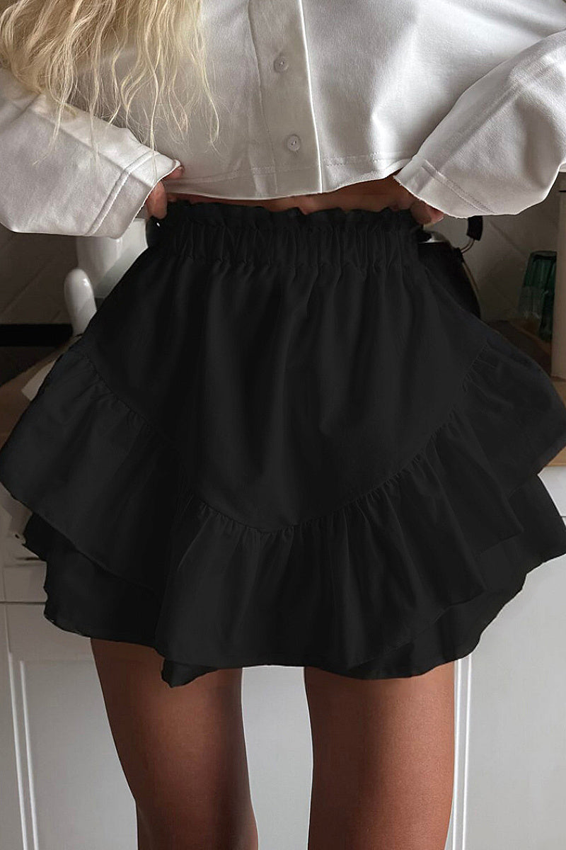Summer High Waist Ruffle Cake Skirt