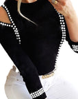 New Fashion Women's Hollow Rhinestone Top