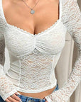 Trendy Spring Autumn Women's V-Neck Long Sleeve Crop Top