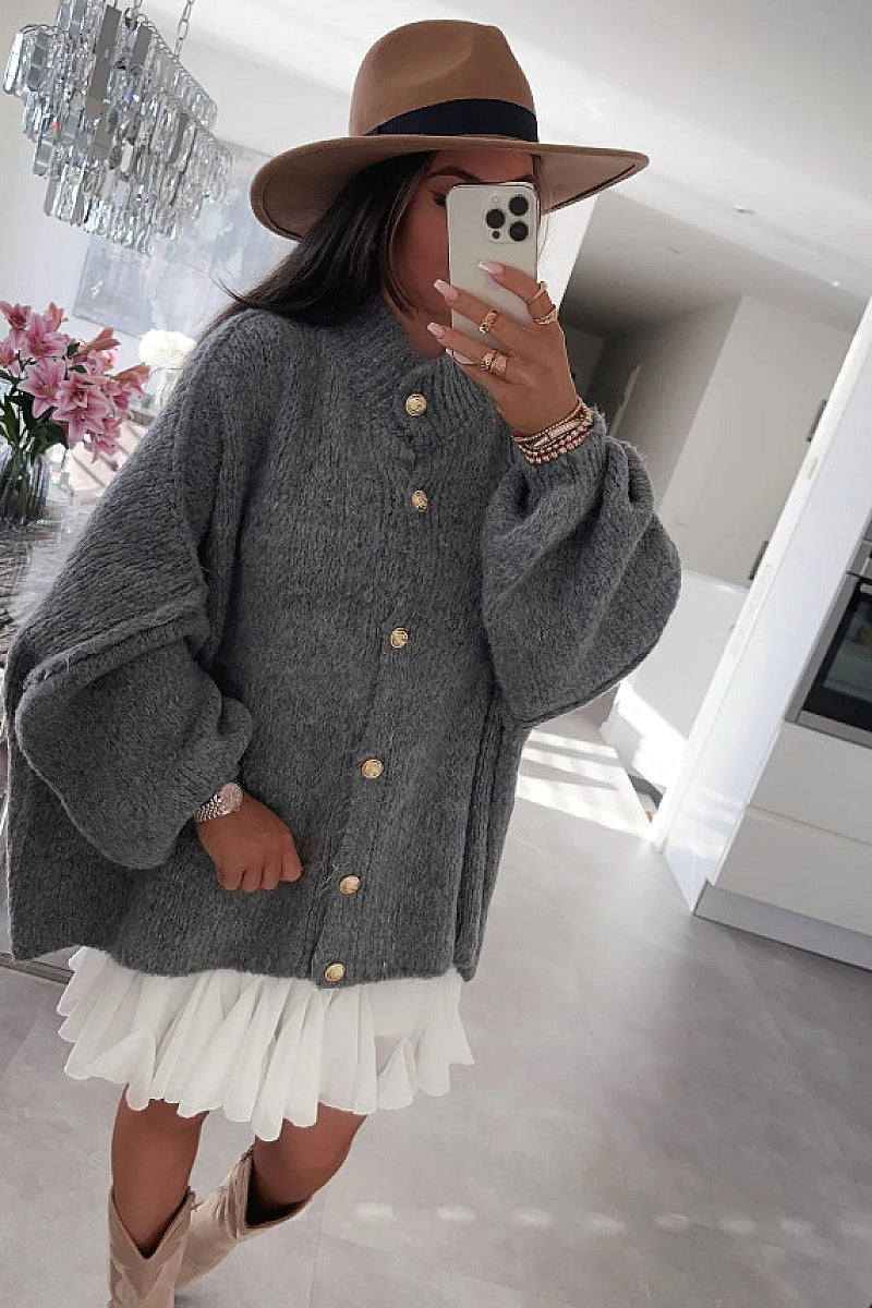 Casual Loose Knit Cardigan for Women