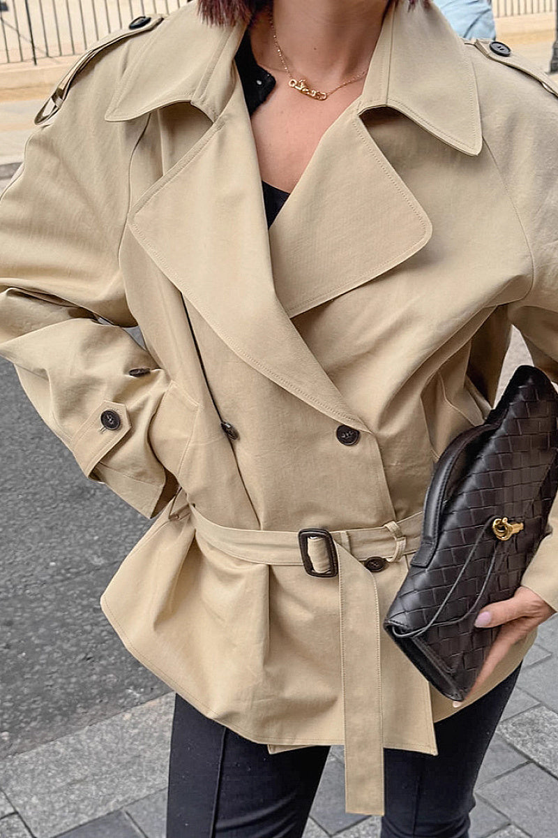 Stylish Long Sleeve Belted Coat for Women