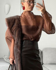 Chic Sheer Long Sleeve Top for Women