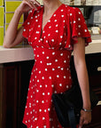 Elegant V-Neck Floral Dress for Women