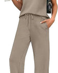 Casual Loose Fit Pocket T-Shirt and Pants Set