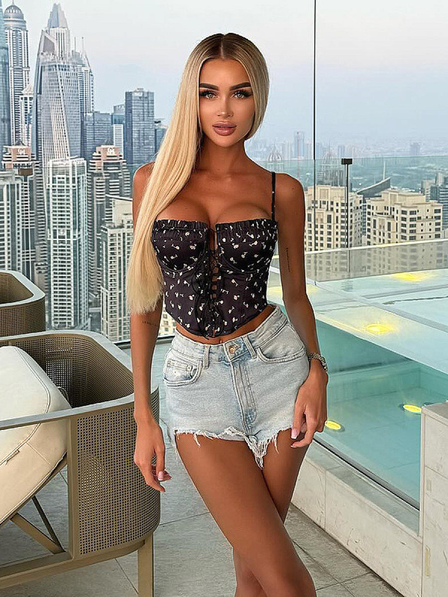 European Style Floral Hollow Out Cami Top