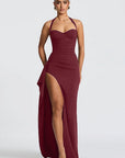 Chic Halter Neck A-Line Dress with Ruffle Hem