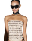 Chic Letter Print Strapless Top for Summer