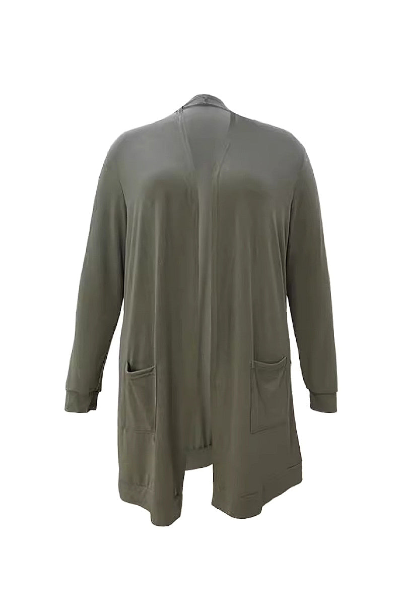 Plus Size Casual Long Sleeve Knit Cardigan