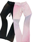 Trendy Pink Hooded Sweatshirt and High-Waisted Pants Set