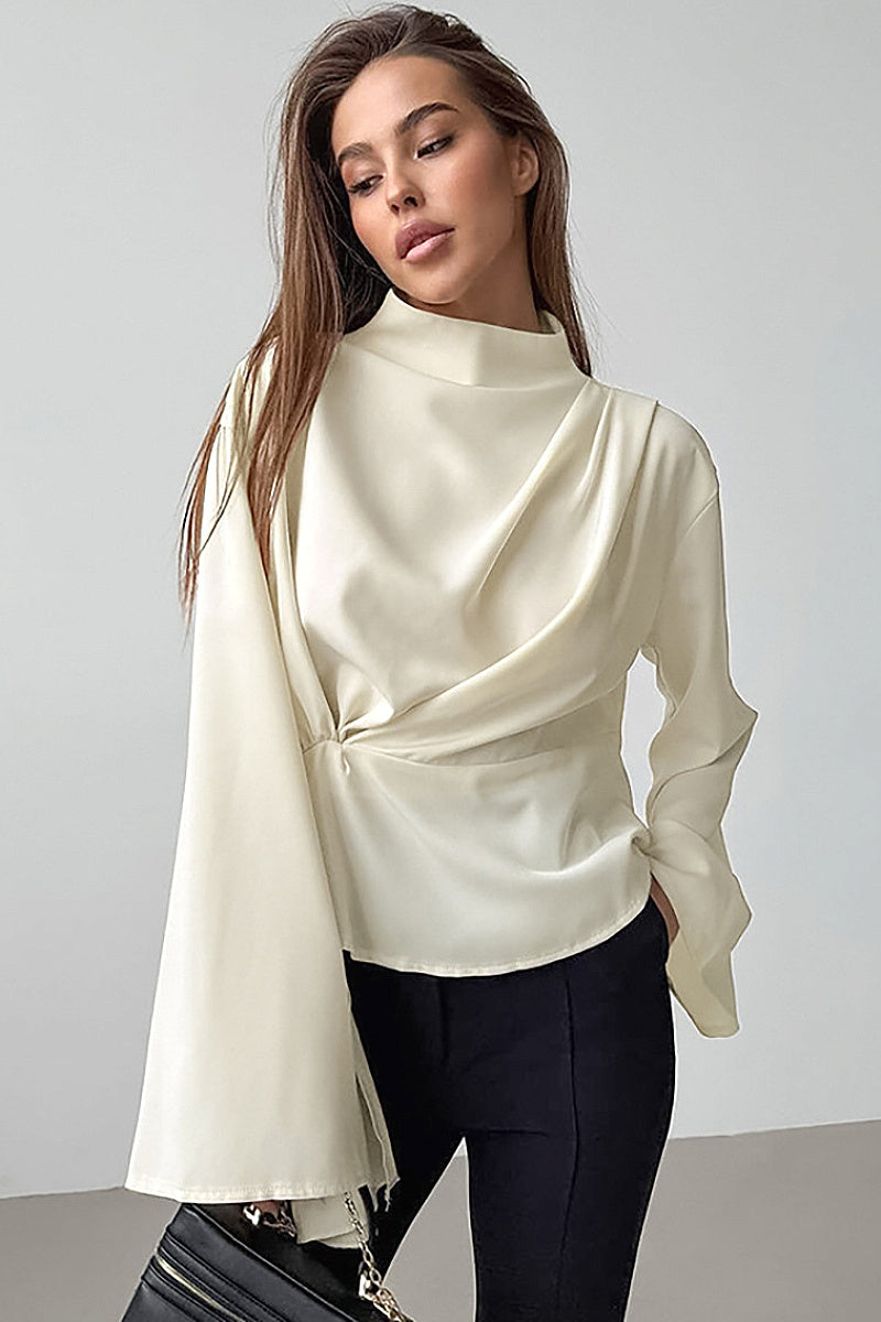 Chic French Chiffon Split Women's Shirt