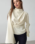 Chic French Chiffon Split Women's Shirt