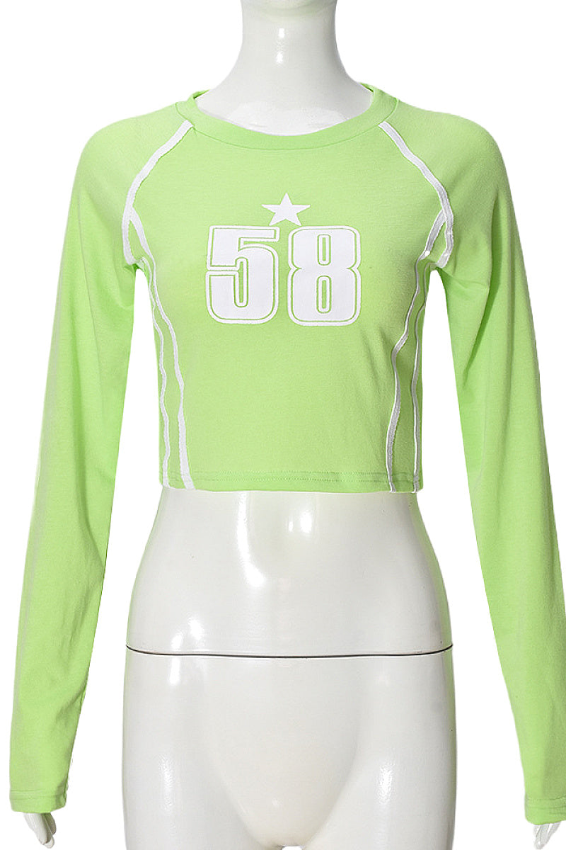 Trendy Women's Long Sleeve T-Shirt with Print