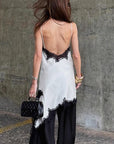 Spring Color Block Lace Splicing Dress