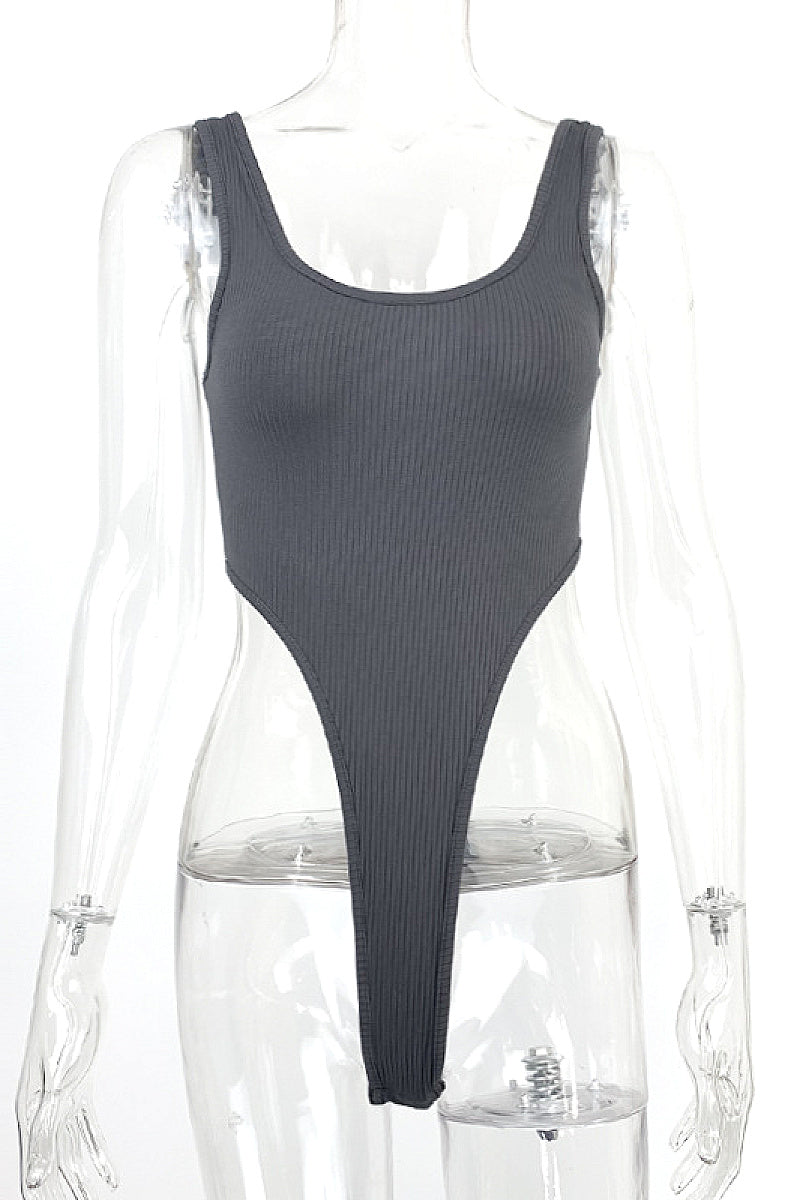 Summer Women's Sexy Slim Fit Cotton U-Neck Bodysuit