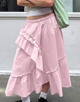 French Style Ruffled A-Line Skirt for Women